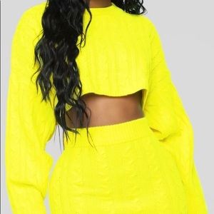 Cropped Knit Skirt Set